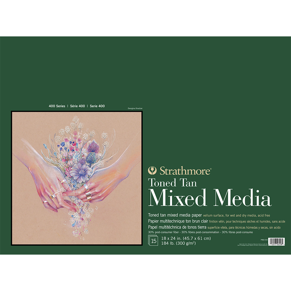 Strathmore 400 Series Toned Mixed Media Pad 18x24 Tan
