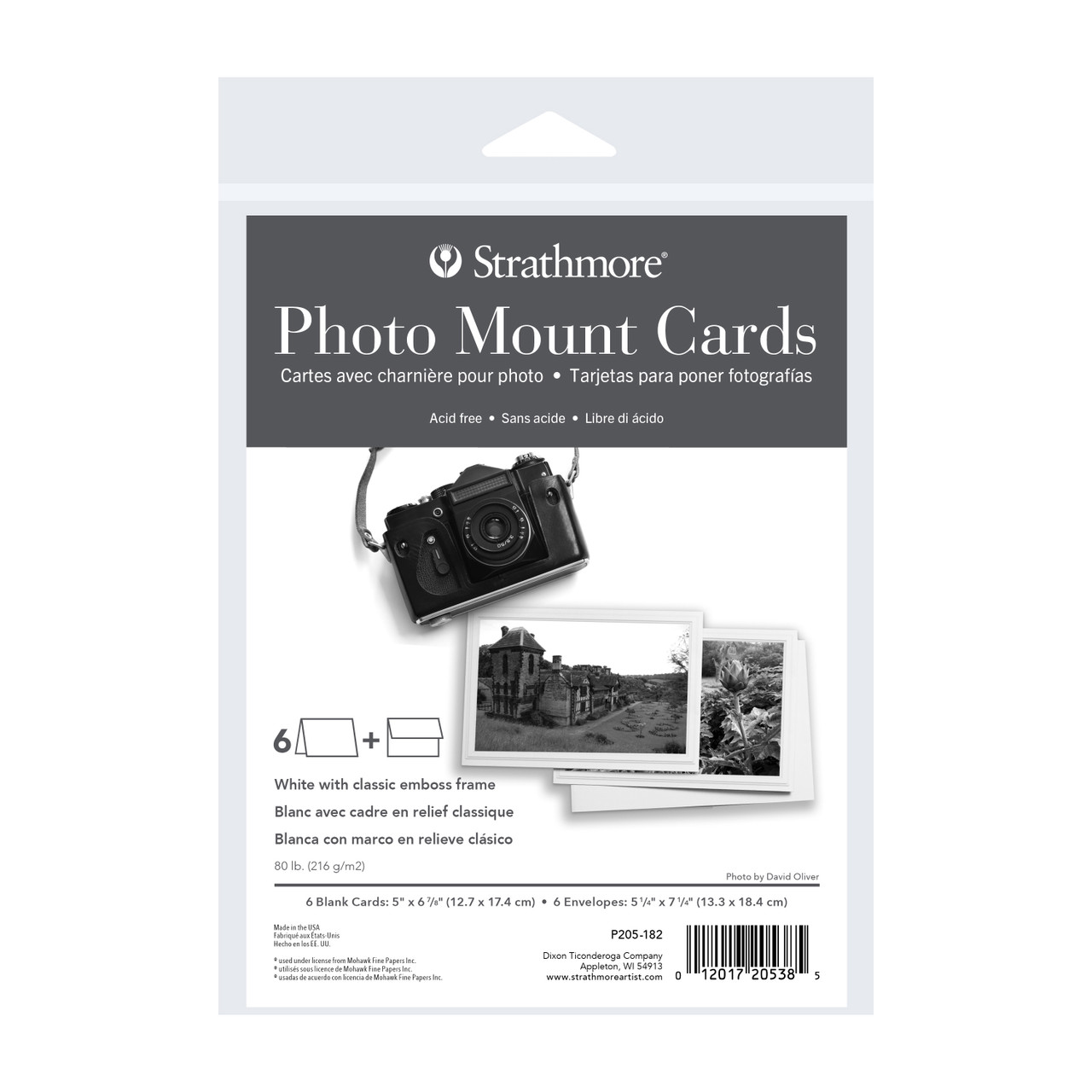 Strathmore Cards 5x6.875in. Photo Mount White Classic Emboss Pack of 6