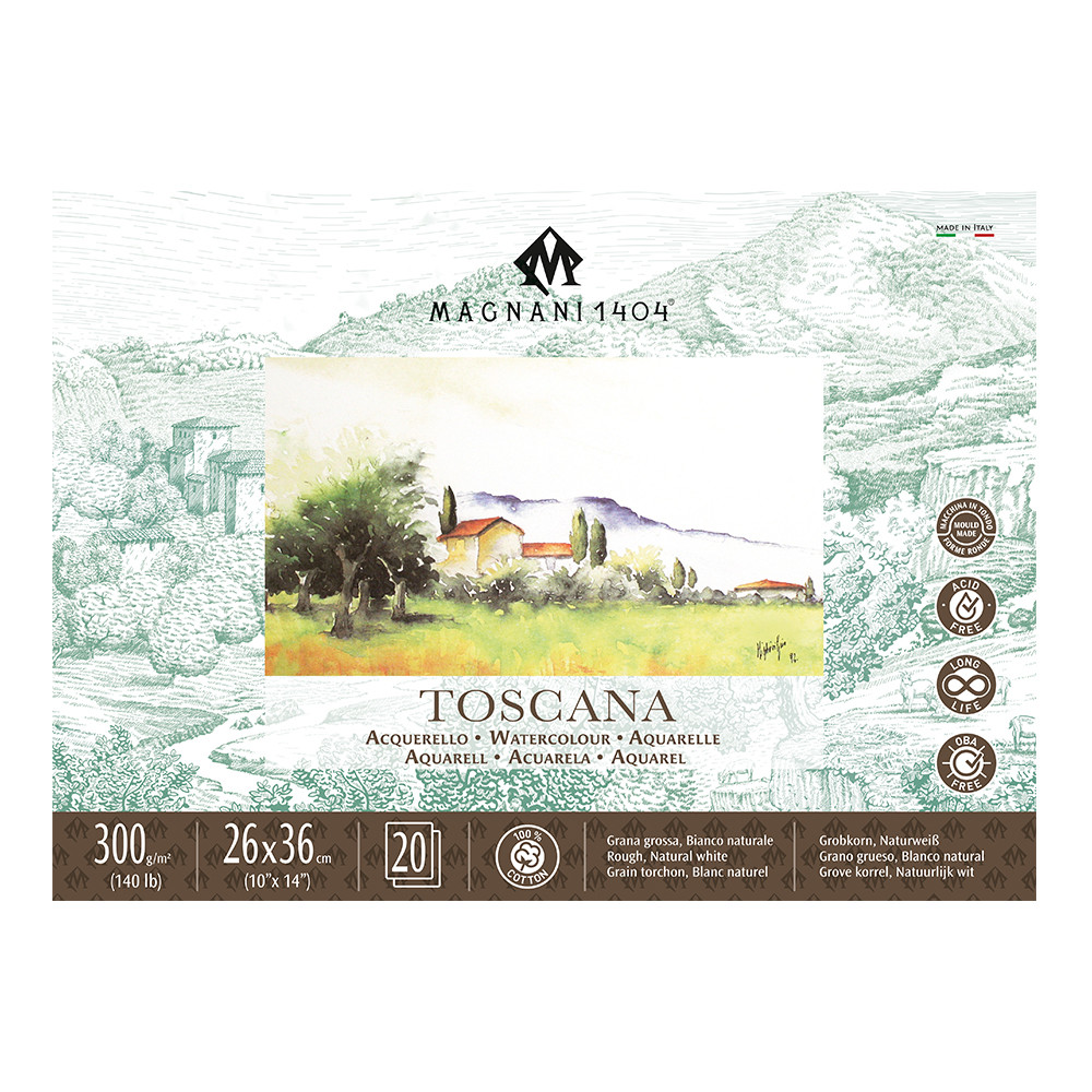 Toscana Watercolor Block 140 lb. Rough 10x14 in. (26x36cm)