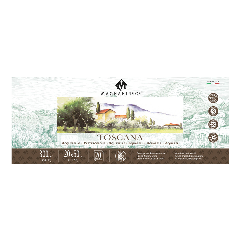 Toscana Watercolor Pad 140 lb. Rough 8x20 in. (20x50cm)