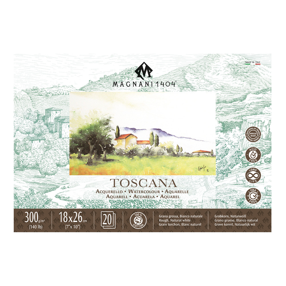 Toscana Watercolor Block 140 lb. Rough 7x10 in. (18x26cm)