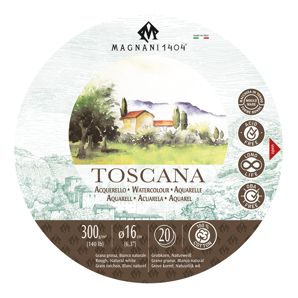 Toscana Watercolor Block 140 lb. Rough 6.3 in. Round (16cm)