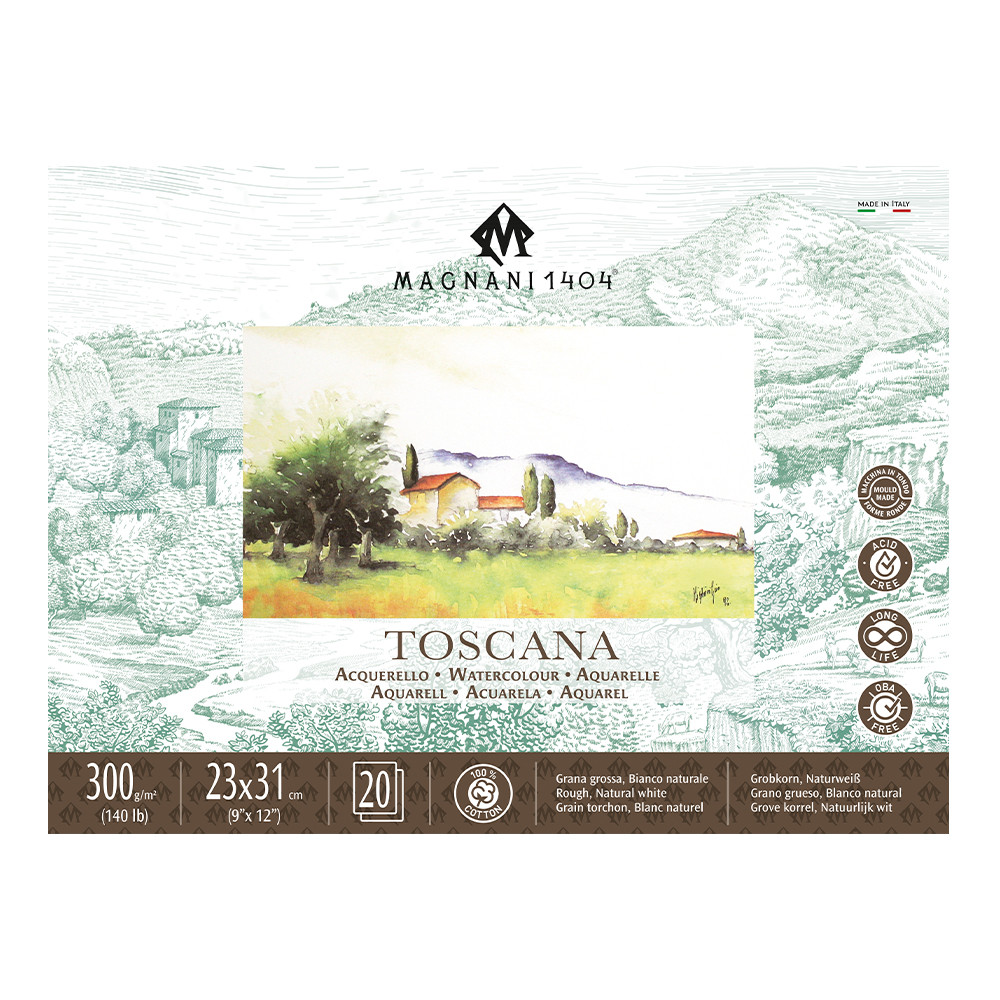 Toscana Watercolor Block 140 lb. Rough 9x12 in. (23x31cm)