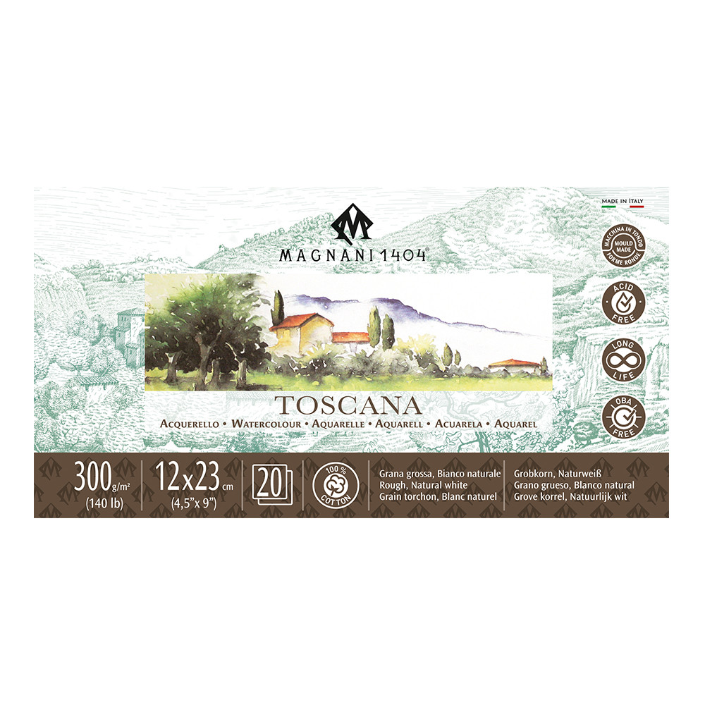 Toscana Watercolor Pad 140 lb. Rough 4.5x9 in. (12x23cm)