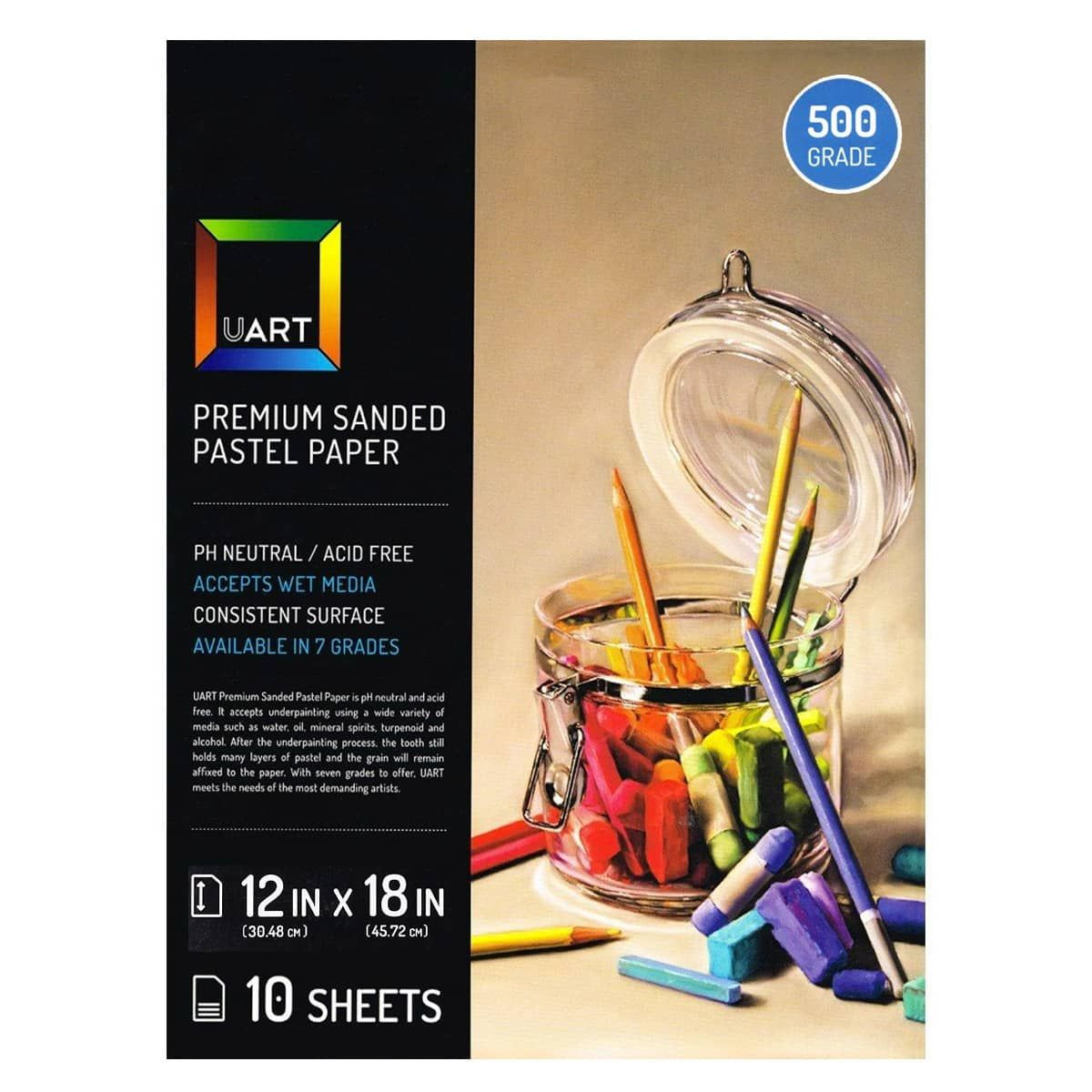 UART Sanded Pastel Paper 500 Grit 12x18 10 Pack