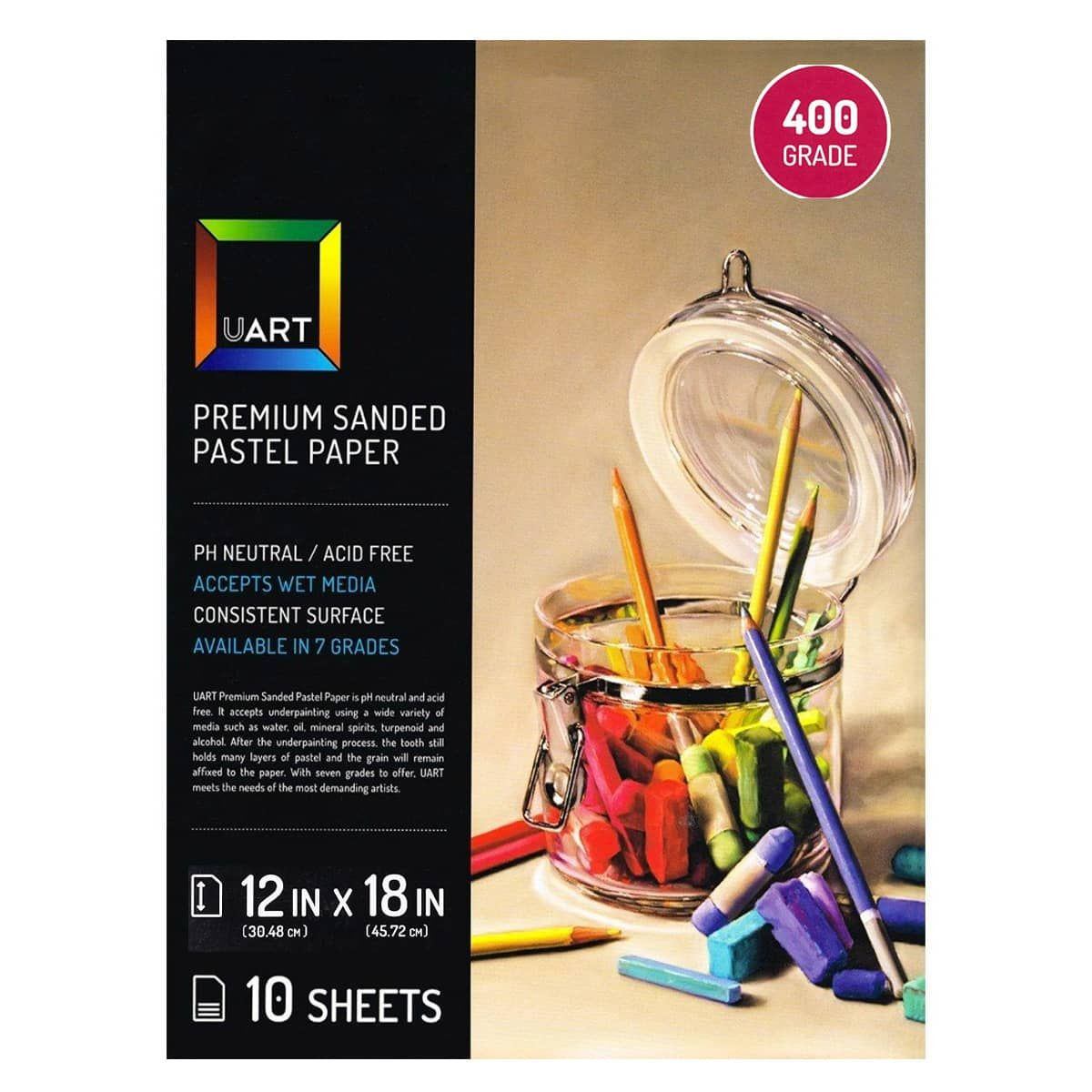UART Sanded Pastel Paper 400 Grit 12x18 10 Pack