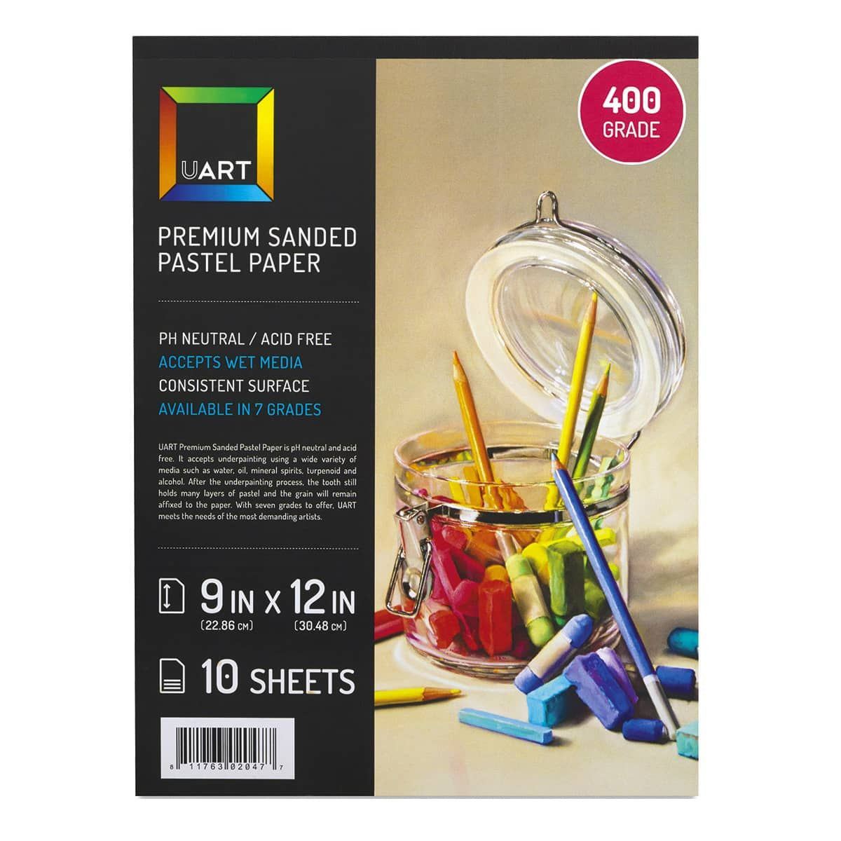 UART Sanded Pastel Paper 400 Grit 9x12 10 Pack