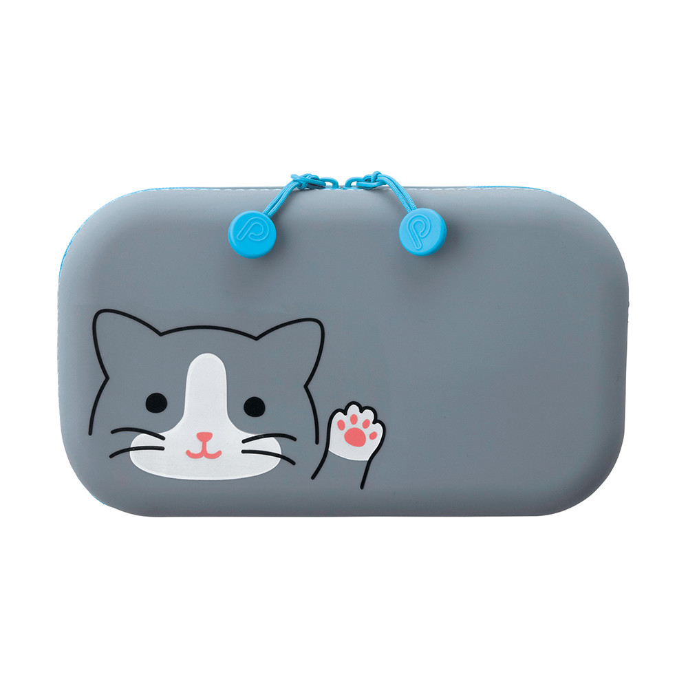 Itoya PuniLabo Zipper Pouch Gray Cat - (1000085940)