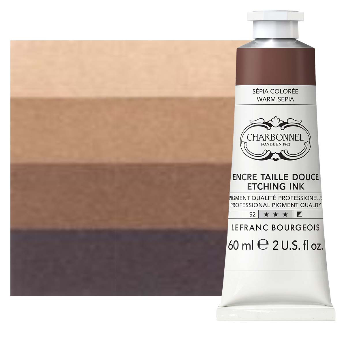 Charbonnel Etching Ink Colored Sepia 60 ml Tube - (85267)