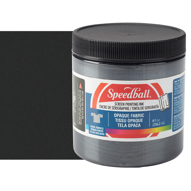 Speedball Opaque Fabric Screen Printing Ink Black Pearl 8 oz. - (70408)
