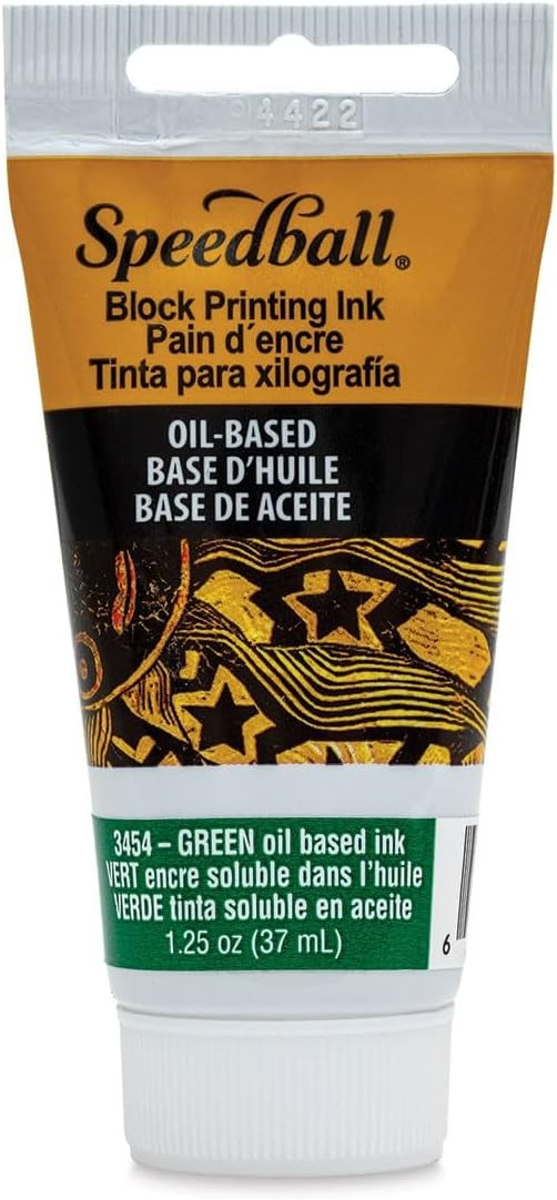 Speedball Oil Block Printing Ink 1.25 oz Green - (1000970335)