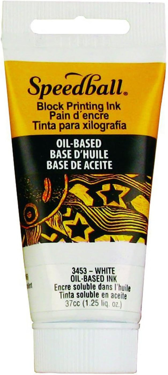 Speedball Oil Block Printing Ink 1.25 oz White - (1000970334)