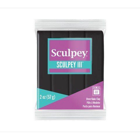 Polyform Sculpey III Polymer Black Modeling Clay 2oz Bar - (100016408)