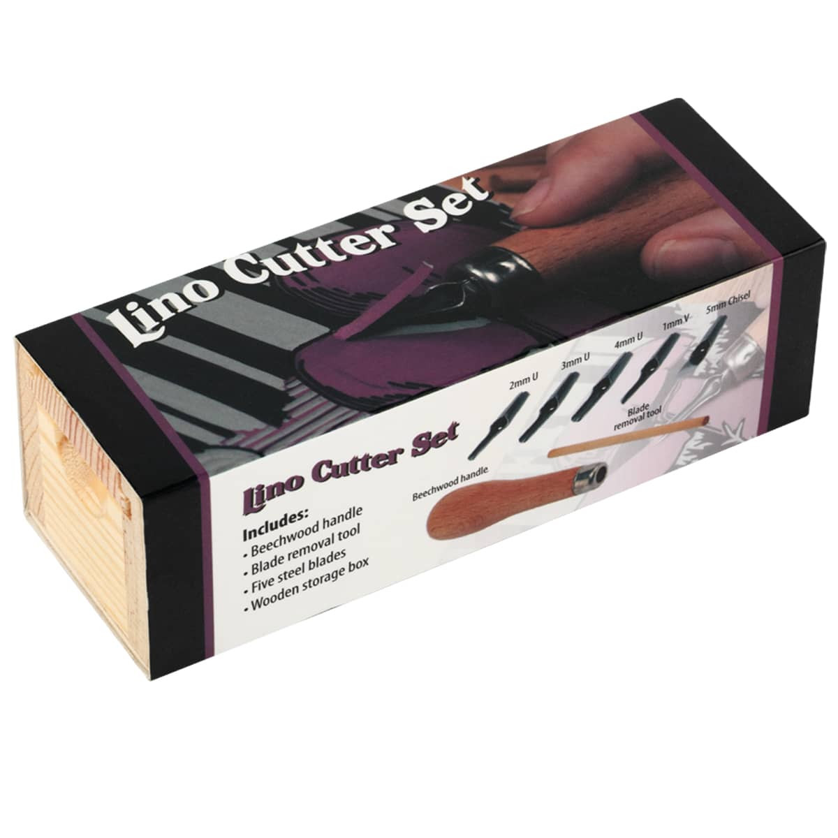 Creative Mark Lino Cutters 5-Set With Handle In. Wood Box - (92440)