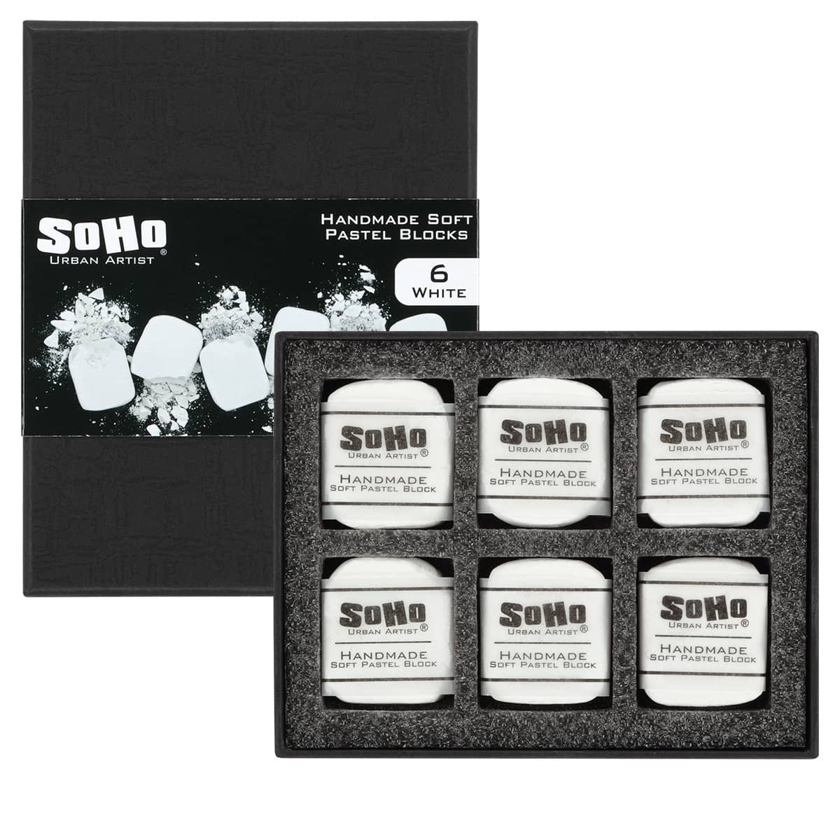 SoHo Handmade Pastel Block Set of 6 White - (92507)