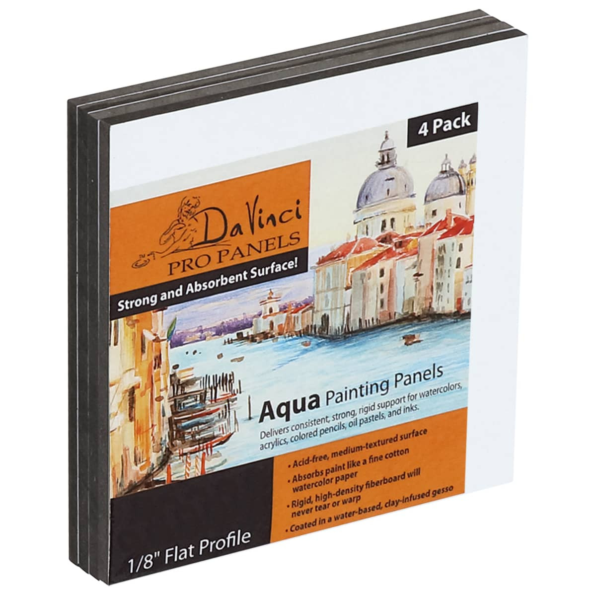 Da Vinci Aqua Pro 1/8" Deep Medium Texture Panel 5"x5" Pack of 4 - (92393)