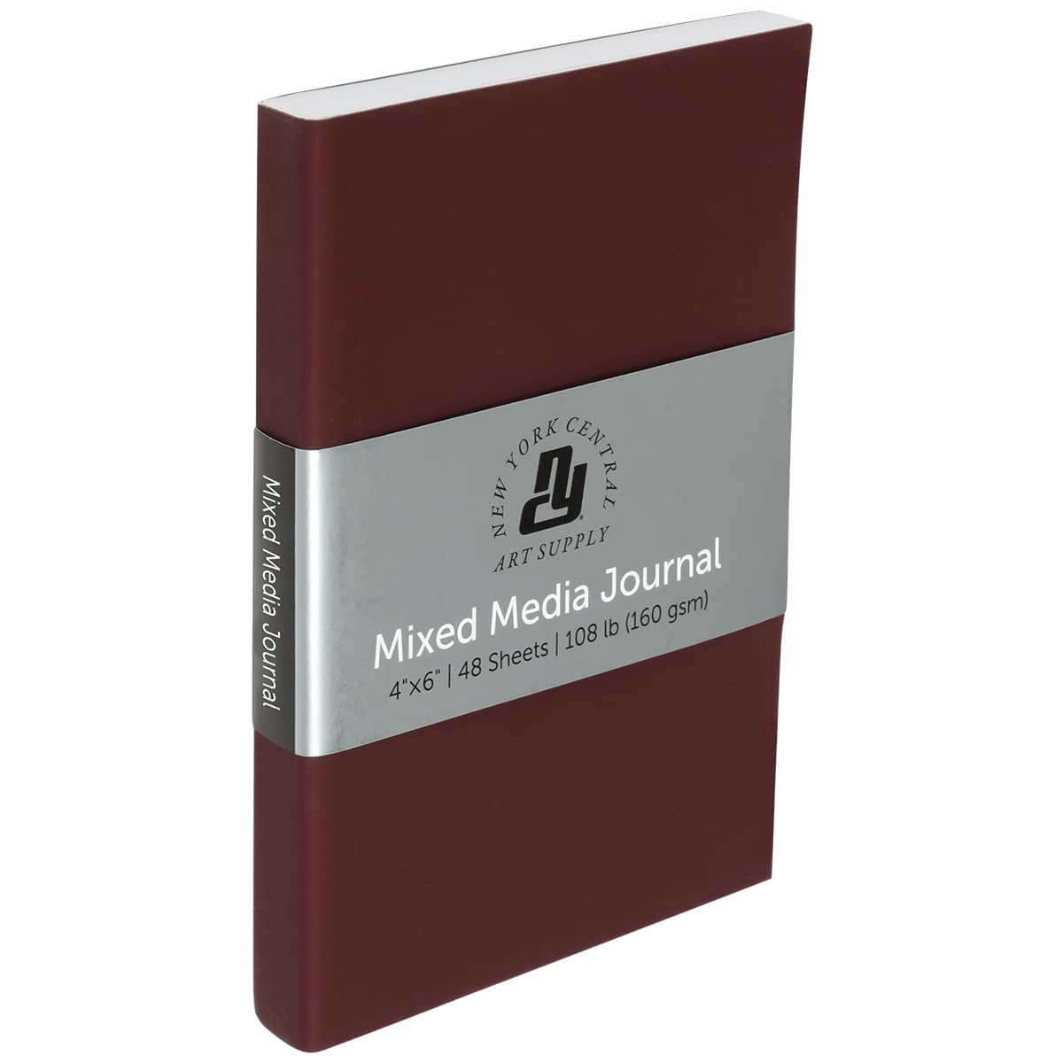 New York Central Mixed Media Journal 160gsm 4"x6" Burgundy - (92819)