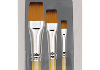Creative Inspirations Dura-Handle Short Handle 3 Set Flat Brushes