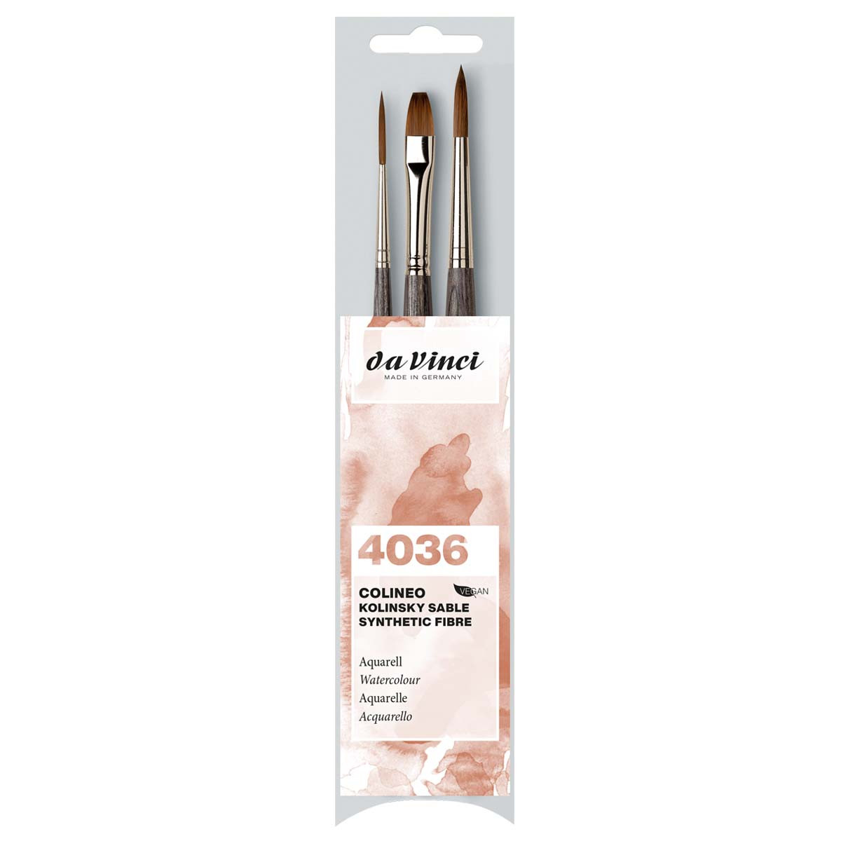 Da Vinci Colineo Synthetic Kolinsky Watercolor Brush Set of 3