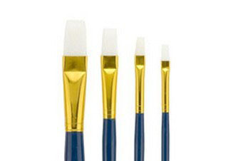 Fundamentals Long Handled 4 Set White Taklon Brushes No. 22