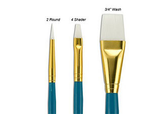 Fundamentals Short Handled 3 Set White Brushes No. 5