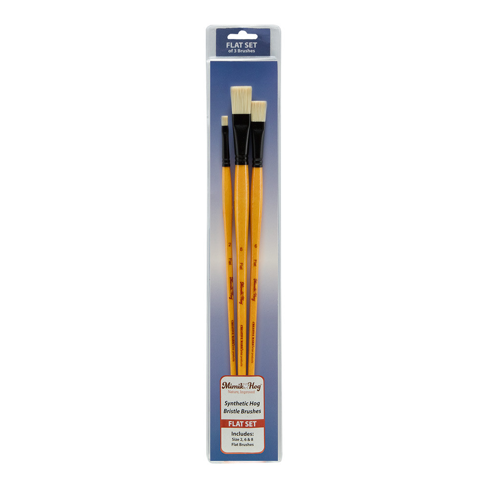 Mimik Hog Synthetic Bristle Brush Filbert 3 Set