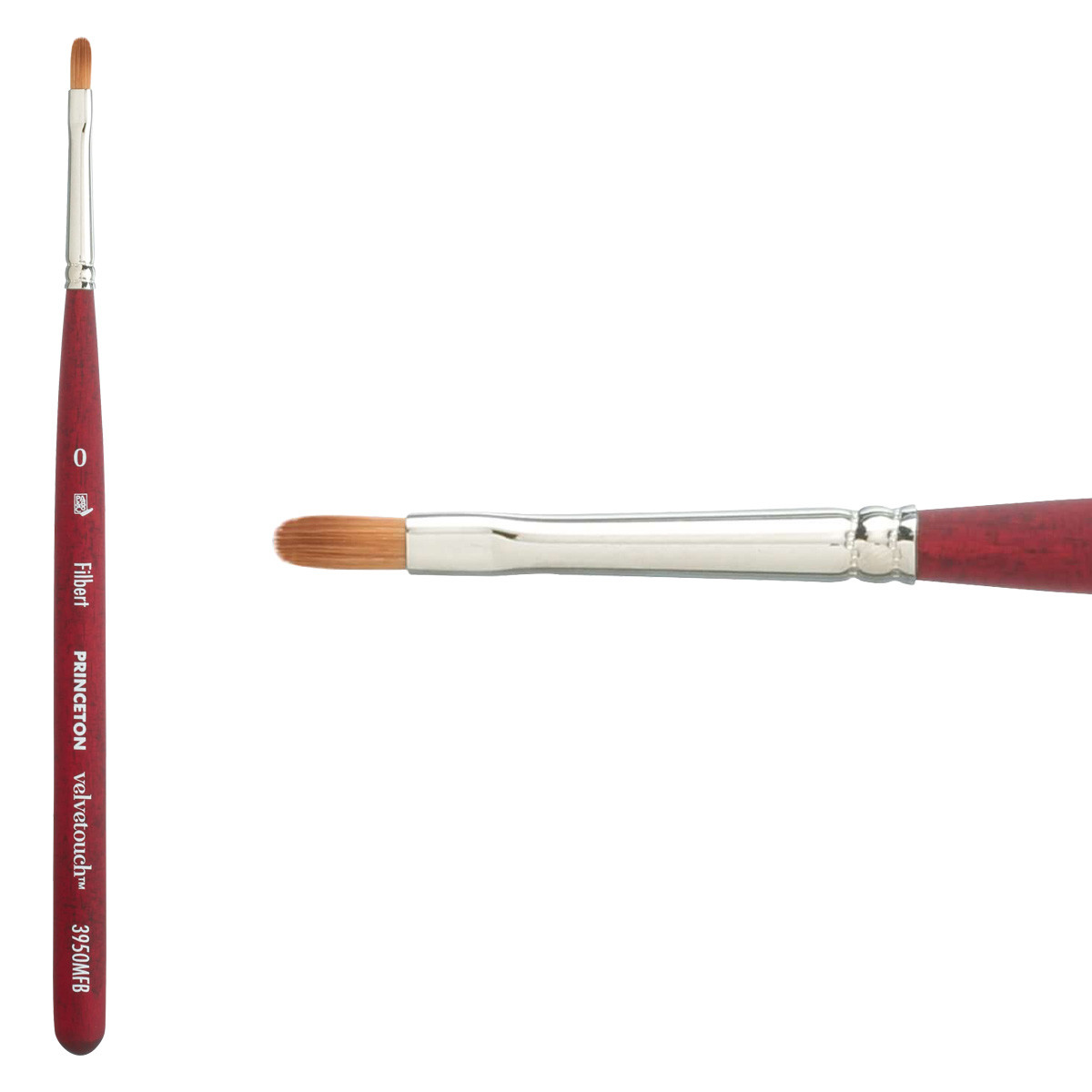 Princeton Velvetouch Series 3950 Mini Filbert Brush Size 0 - (200031441)