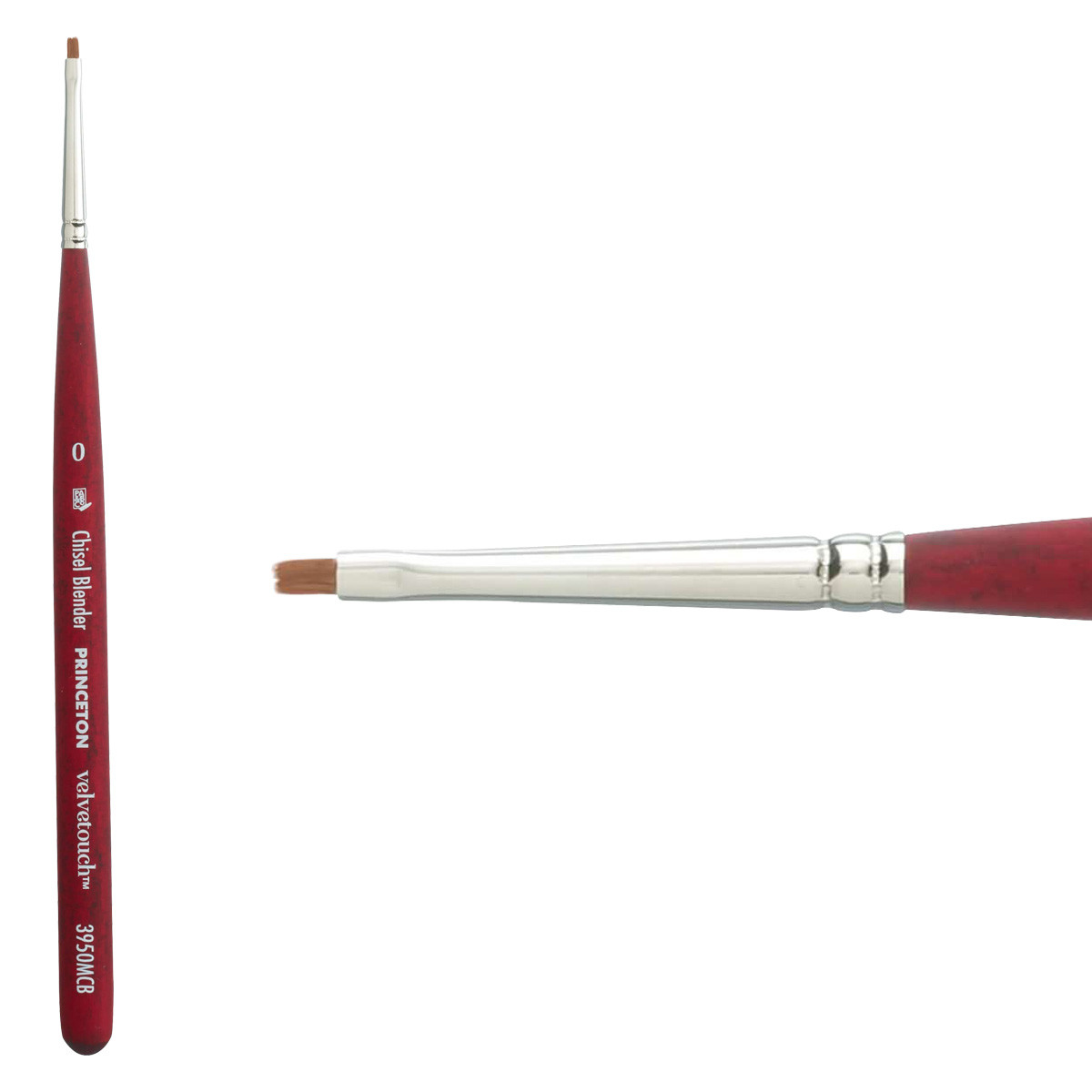 Princeton Velvetouch Series 3950 Mini Chisel Blender Brush Size 0 - (200031439)