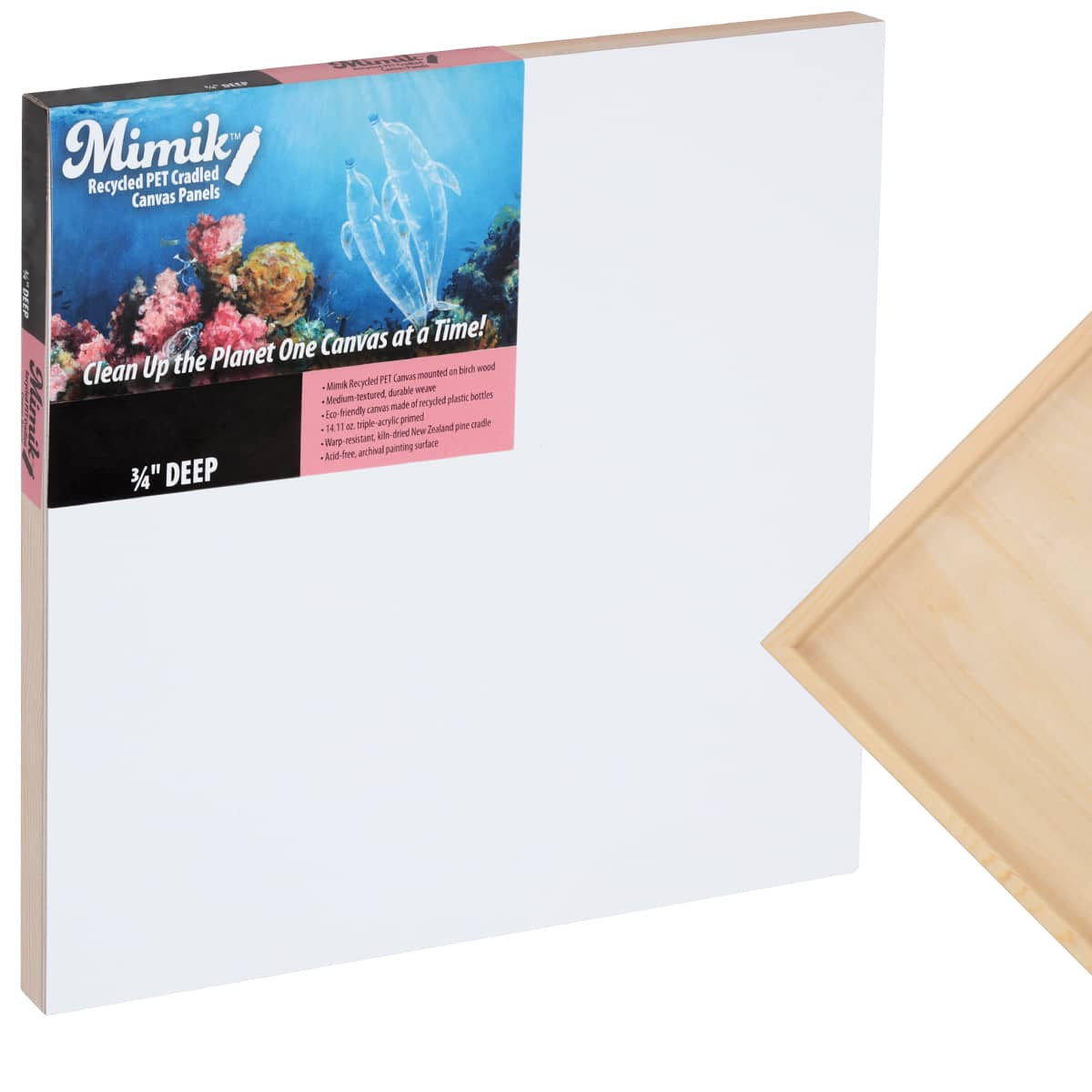 Mimik Recycled PET 3/4" Deep Cradled Canvas Panel 8x8 - (92407)