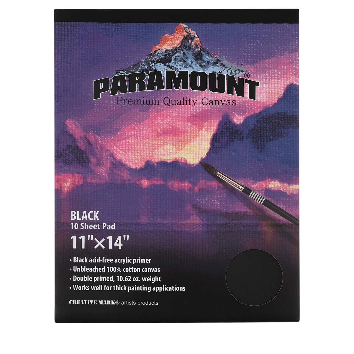 Paramount Primed Cotton Black Canvas 11X14 Pad - (91436)