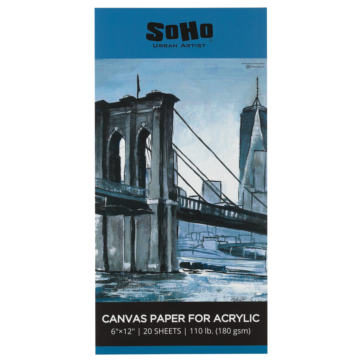 SoHo Acrylic Canvas Paper Pad 6"x12" (20 Sheets) - (90518)