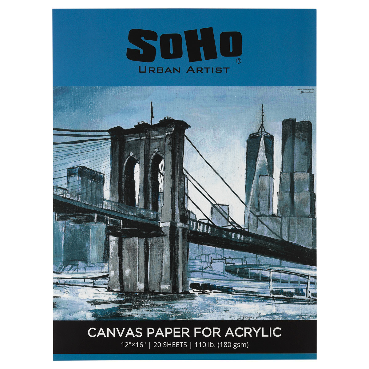 SoHo Acrylic Canvas Paper Pad 12"x16" (20 Sheets) - (90521)