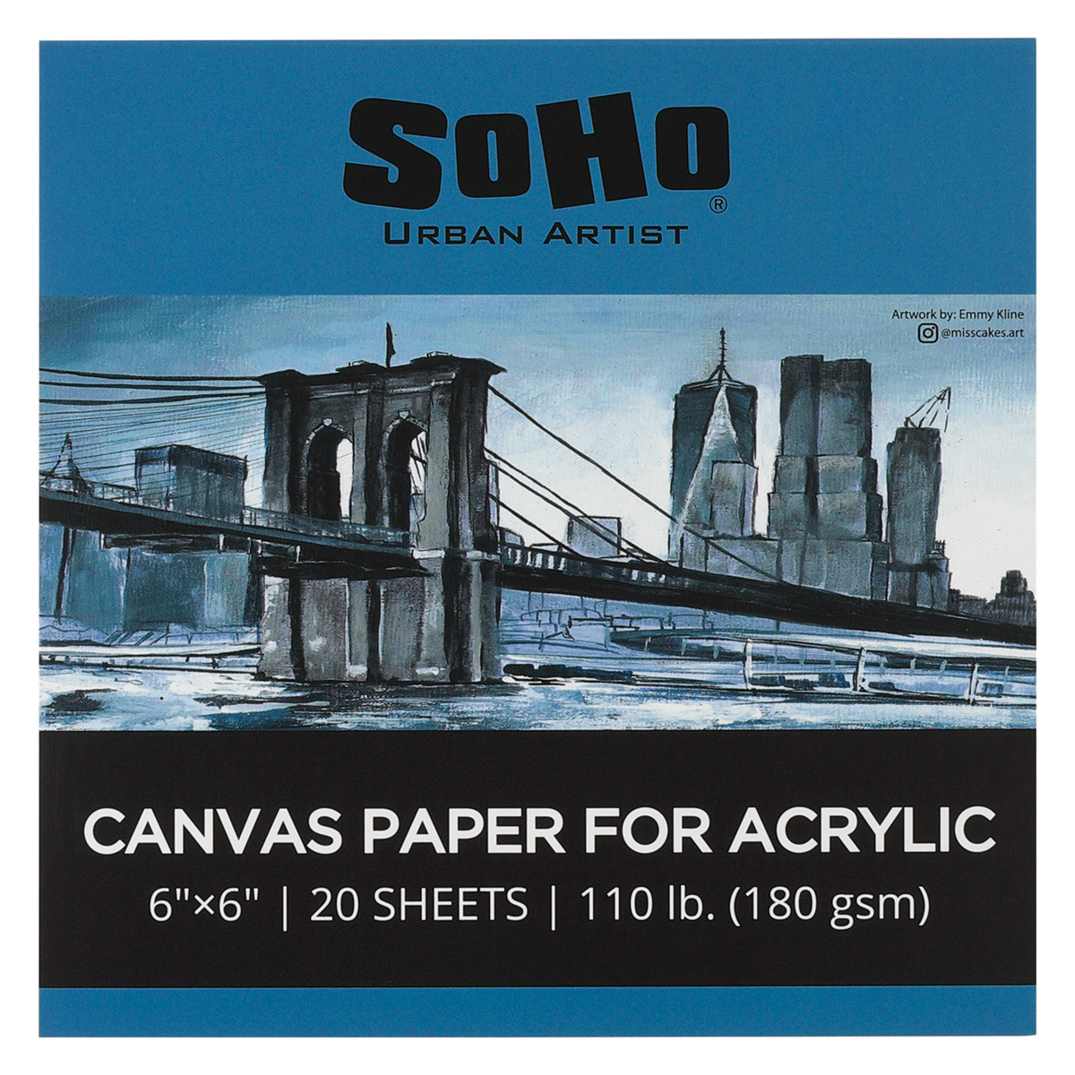SoHo Acrylic Canvas Paper Pad 6"x6" (20 Sheets) - (90517)