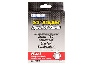 Surebonder Heavy Duty No. 4 Staples 1/2 inch Box of 1250 - (60948)