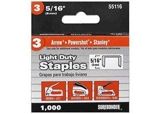 Surebonder Light Duty No. 3 Staples 5/16 inch Box of 1000 - (200005814)