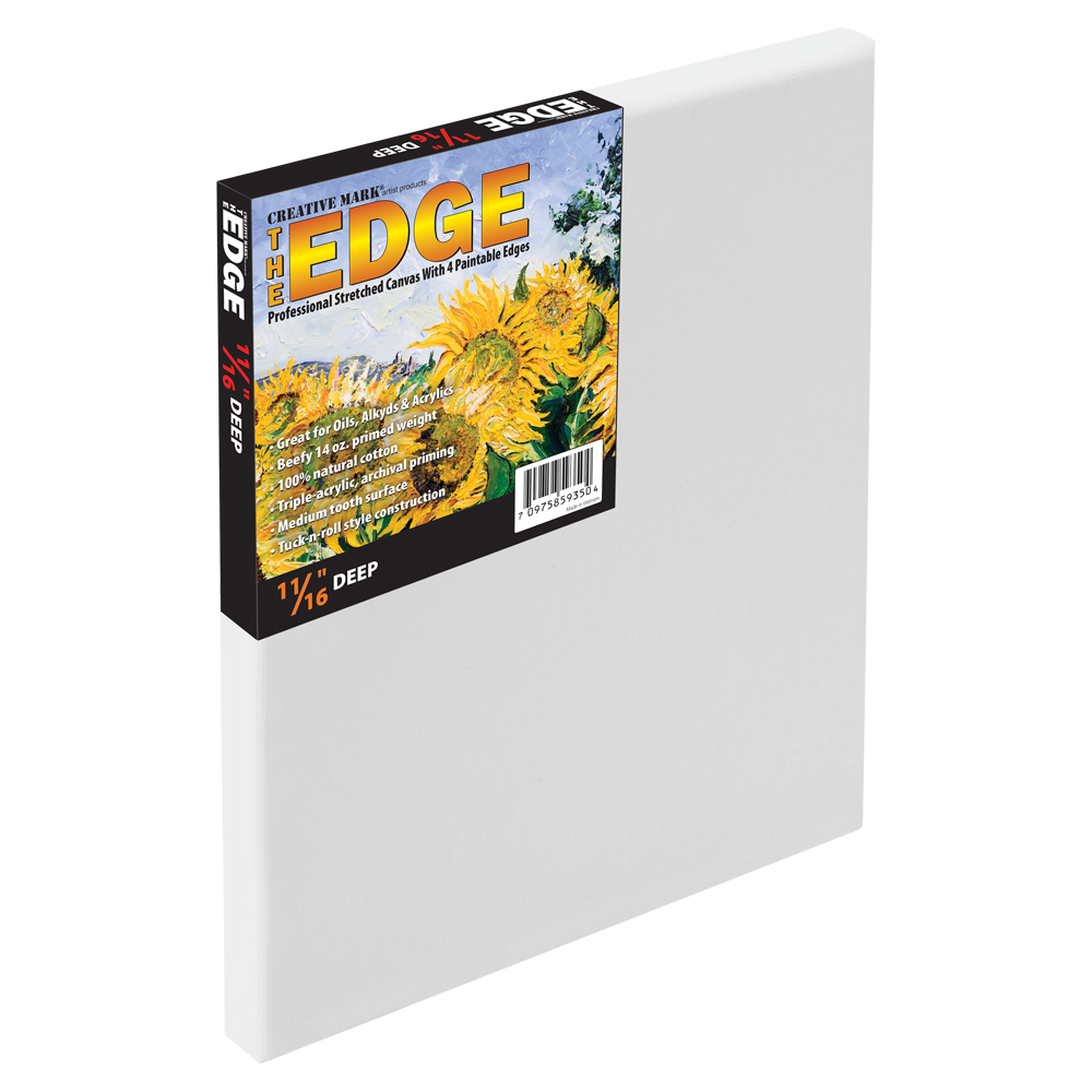 The Edge All Media Cotton 11/16 Inch Deep Stretched Canvas 12x16 Inch - (59351)