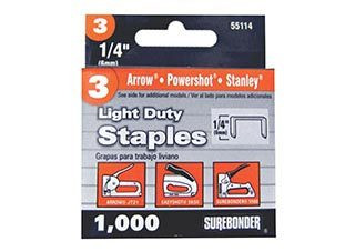 Surebonder Light Duty No. 3 Staples 1/4 inch Box of 1000 - (200005813)