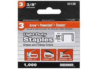 Surebonder Light Duty No. 3 Staples 3/8 inch Box of 1000 - (200005815)