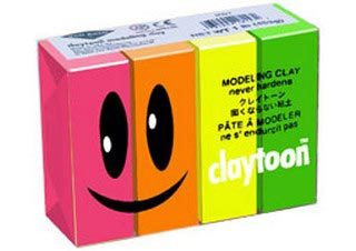Claytoon Modeling Clay for Kids Neon Colors 4 Pack - (200011713)