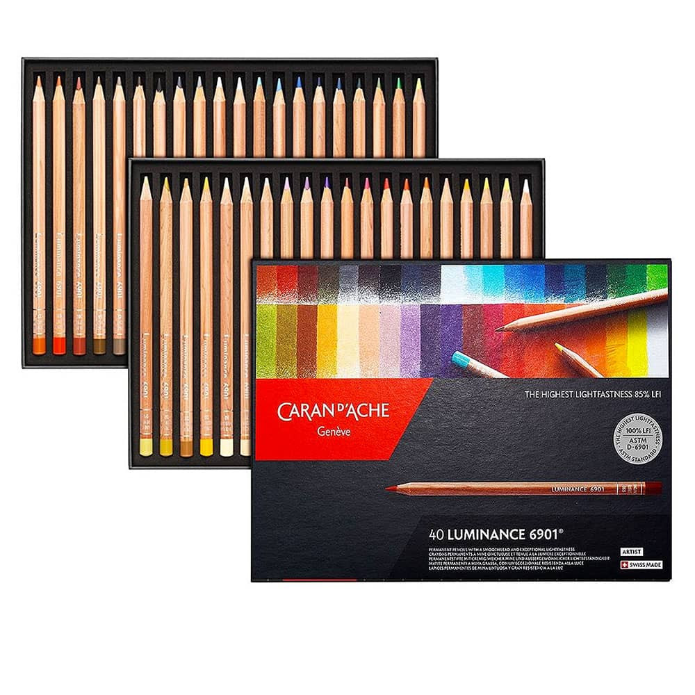 Caran D 'Ache Luminance 6901 Colored Pencil Set of 40