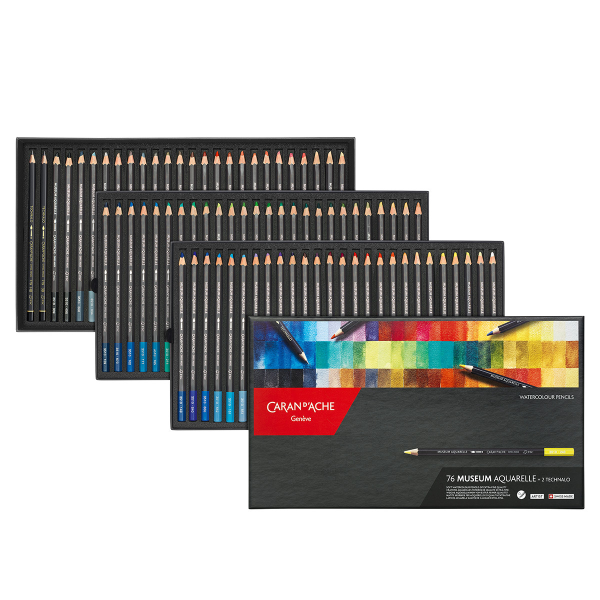 Caran D'Ache Museum Aquarelle Pencil 76 Set + 2 Technalo Pencil