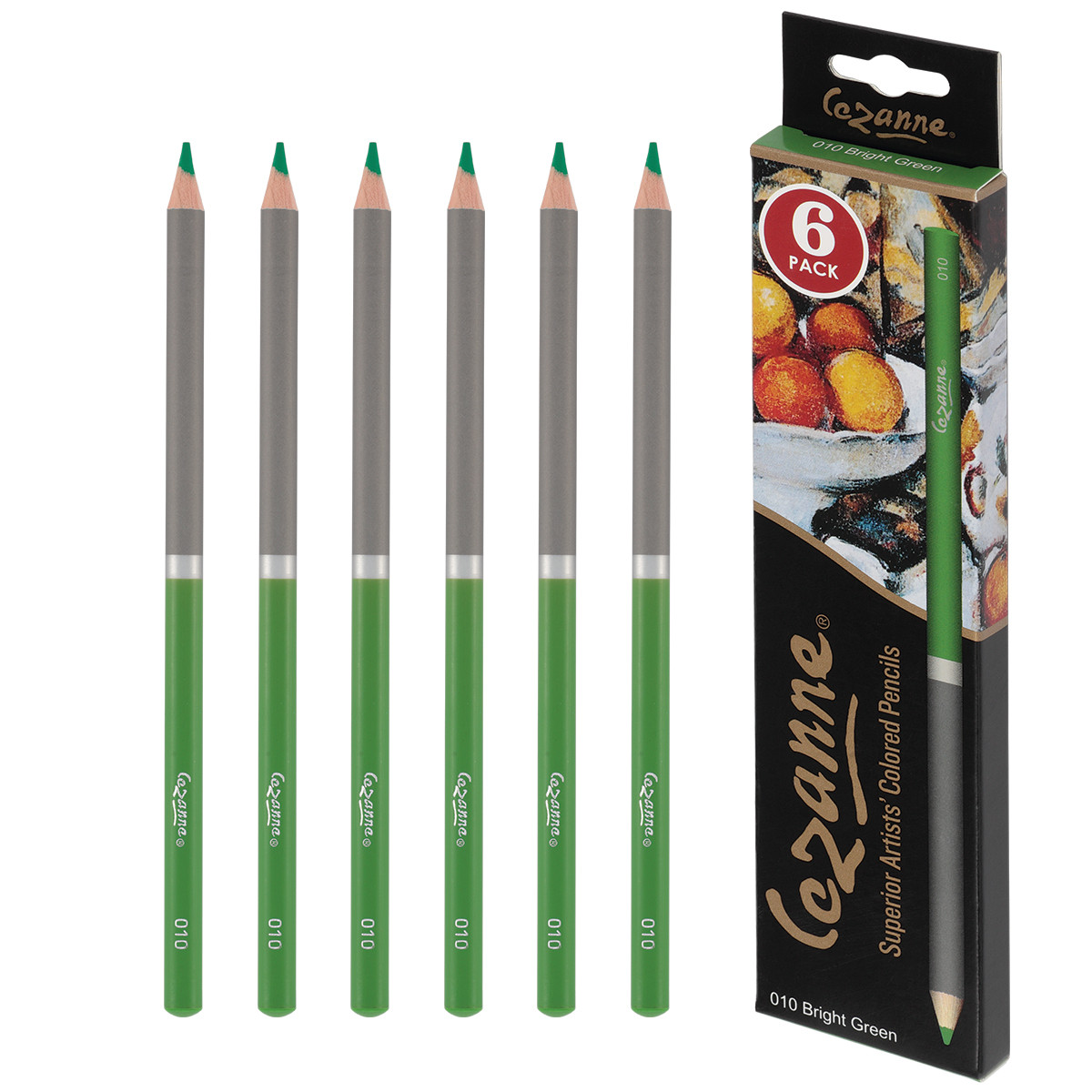 Cezanne Colored Pencils Box of 6 - Bright Green - (90903)