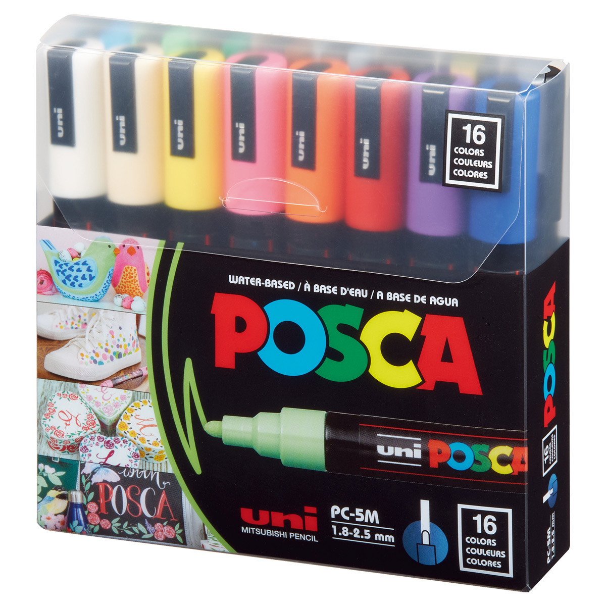 POSCA Paint Marker Medium Tip Set of 16 Basic Colors