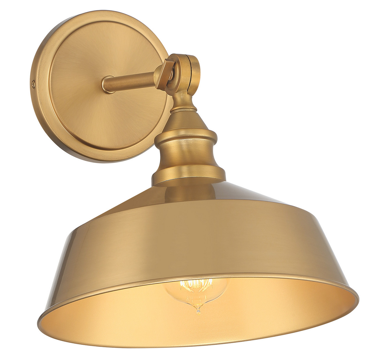 One Light Wall Sconce In Natural Brass 