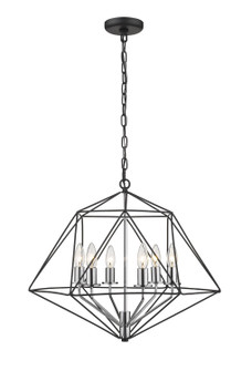 Geo Six Light Chandelier in Matte Black / Chrome (224|918-22MB-CH)