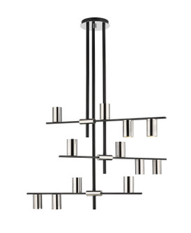 Calumet 12 Light Chandelier in Matte Black / Polished Nickel (224|814-12MB-PN)