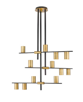 Calumet 12 Light Chandelier in Matte Black / Olde Brass (224|814-12MB-OBR)