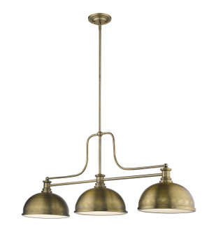 Melange Three Light Billiard in Heritage Brass (224|725-3HBR-D12HBR)