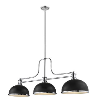 Melange Three Light Billiard in Chrome (224|725-3CH-D12MB+CH)