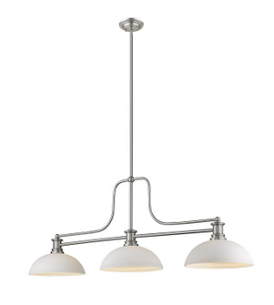 Melange Three Light Billiard in Brushed Nickel (224|725-3BN-DMO14)